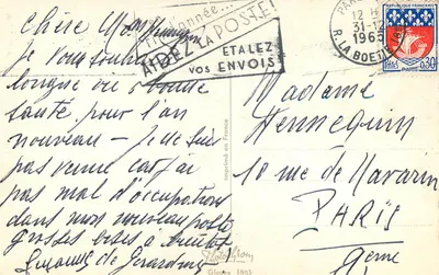 Vila nevada com igreja — Boa Ano — Photolion, Glacee 1893 — Verso