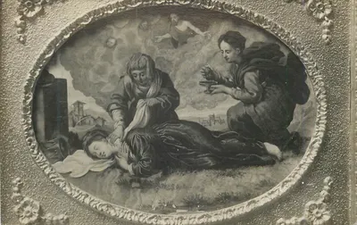 Cena religiosa — Santa Lúcia e Santa Maria — editor A.M. NDEL, Le Havre