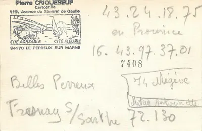 Le Perreux — O Mercado — Avenida de Rosny — Editor Pierre Criquèbeup — Verso