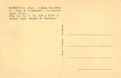 Moriénval (Oise) — A Igreja de Nossa Senhora — Vórtice do déambulatório — As primeiras cruzetas de ogivas — Verso