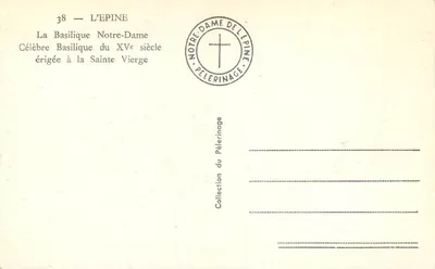 L'Épine — Bazylika Najświętszej Maryi Panny — Zbiór Pielgrzymki — Rewers
