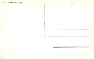 Lucerna com Rigi — vista panorâmica — Kunstwerke E. Goetz Luzern — Verso