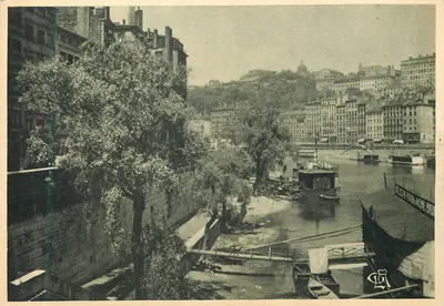 Lyon, A Saône acima do Pont La Feuillée — Edição G.-L. Arlaud, n° 1008