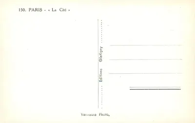 Paryż - La Cité — widok na Seinę i Katedrę Notre-Dame — Éditions Glatifigny — Rewers