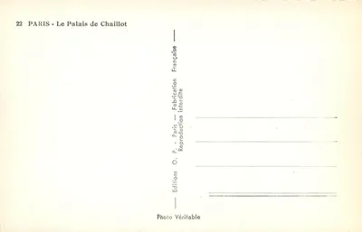 Paris - O Palácio de Chaillot — Éditions Paris - Photo Véritable — Verso