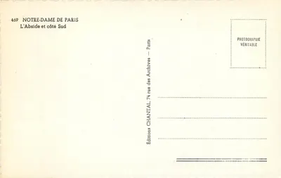 Notre-Dame w Paryżu — Absydę i stronę południową — Éditions Chantal — Rewers