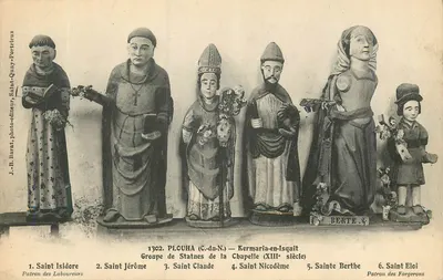 Grupo de Estátuas da Capela (século XIII) — Plouha (C.-du-N.) — Kermaria-en-Isquit — J.-B. Barat, fotógrafo-editor, Saint-Quay-Portrieux