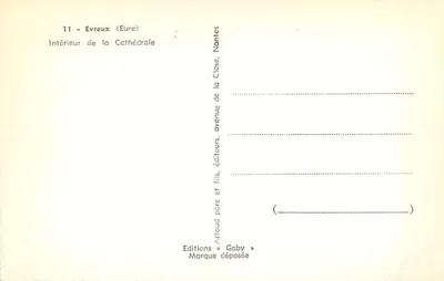Wnętrze katedry w Évreux — Évreux (Eure) — Éditions Gaby, Nantes — Rewers