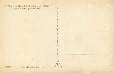 Bazylika św. Cecylii — Statua świętej (specjalna) — Wydawnictwo Art Roma — Rewers
