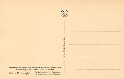 O recenseamento de Belém — P. Breughel — Edição Neils, série 776 — Verso