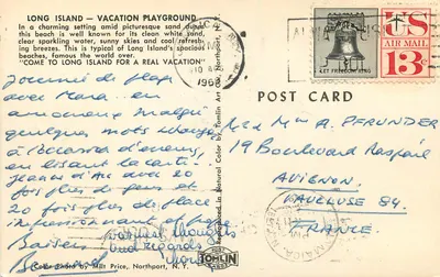 Long Island — Vacation Playground — Tomlin Art Cards, N.Y. — Back