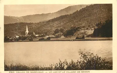 Vale de Masevaux — O lago e a vila de Sewen — Braun & Cie, Mulhouse-Dornach, n°2343