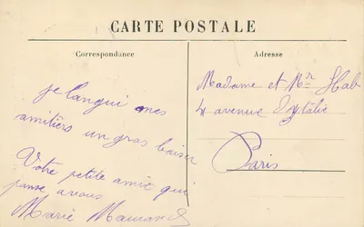 Le Puy-en-Velay — Estátuas da Nossa Senhora da França e do Monsenhor de Morblon no Rocher Corneille — M. B., Le Puy — Verso