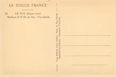 Le Puy (Haute-Loire) — Basiliek Onze Lieve Vrouw van Le Puy — zijdekeuze — Edities van Kunst YVON — Achterkant