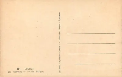 Les Thermes i Allee d'Etigny — Luchon — Wydawnictwo Labouche frères — Rewers