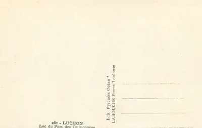 Jezioro Parku Quinconces — Luchon — Wydawca Labouche — Rewers