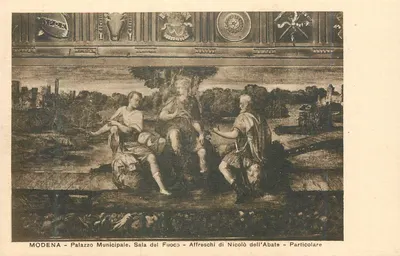 Modena - Palácio Municipal. Sala del Fuoco - Frescos de Nicolò dell'Abate - Detalhe