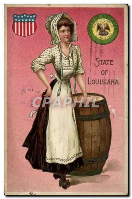 Mulher em traje tradicional — Estado da Louisiana — Editor desconhecido, série não identificada