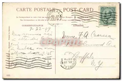Wodospad Montmorency — 276 stóp — Quebec — Wydawca: Montreal Post Card Co. — Rewers