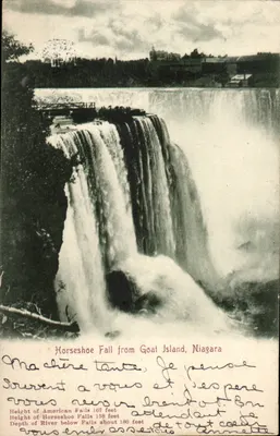 Cachoeira do Cavalo (Horseshoe Falls) — vista da Ilha do Diabo (Goat Island), Niagara — editora não visível, número de série não visível