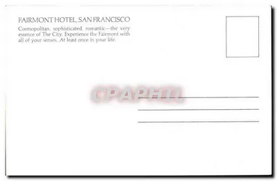 Hotel Fairmont, San Francisco — widok nocny — wydawca nieznany, numer seryjny nie widoczny — Rewers