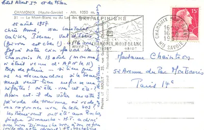 Chamonix — Widok na Mont-Blanc z jeziora Gaillands — Photos Le Moulton — Rewers