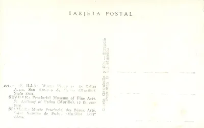 San Antonio di Padova — Museo Provinciale delle Belle Arti di Siviglia — Murillo, XVII secolo — Verso
