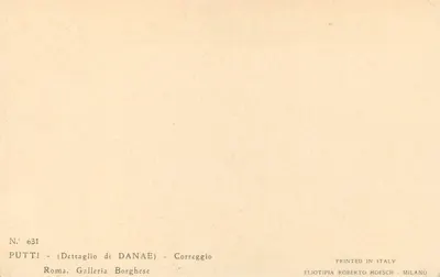 Putti — Detal Danae — Corrège — Wydawca PUTTI, nr 631 — Rewers