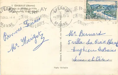Harmignies — ogród Urzędu Miasta i wieża kościoła Notre-Dame — Wydawnictwo E. Harmignies — Rewers