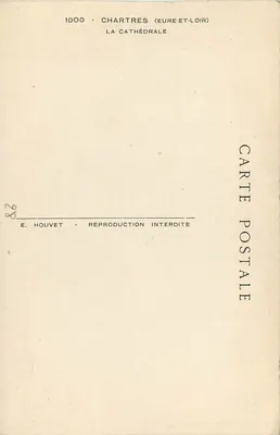 Chartres (Eure-et-Loir) — Katedra — E. Houvet, nr 1000 — Rewers