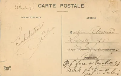 Aix-les-Bains i Jezioro Bourget — widok z powietrza — wydawca L. Seynaud, n° 2623 — Rewers