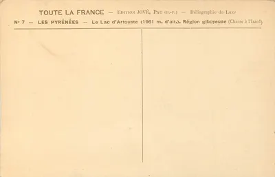 Jezioro Artouste — Pireneje — Wydawnictwo Jové, Pau — Rewers