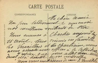 Cathedral of Chartres (E.-et-L.) — Panoramic view and interior details — Ch. Foucault, publisher, Dreux, no. 267 — Back