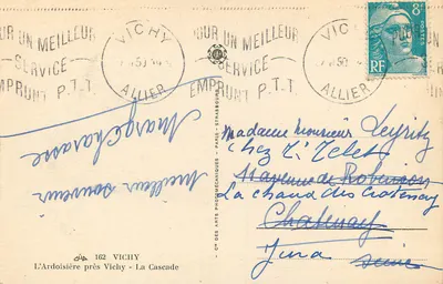 L'Ardoisière près Vichy — La Cascade — CH DES ARTS PHONOMÉNIQUES 162 VICHY — Rewers