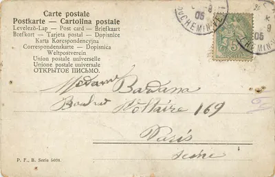 Dziecko w stroju — wyraz twarzy — P.F., B. Série 5034 — Rewers