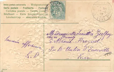 Violes e muguet — Sinal de amizade — União Postal Universal — Verso