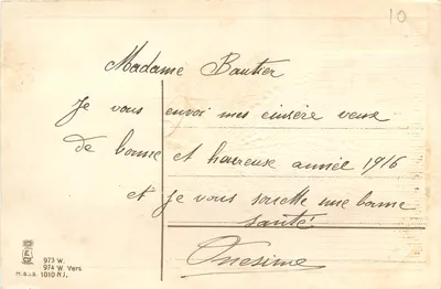 Arranjo de brezo e sineta — Boa Ano — M.S.I.B. 973 W. Vers — Verso