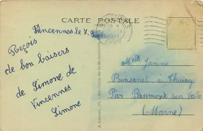 Vincennes — Het meer Daumesnil — A. Leconte, n°23 — Achterkant