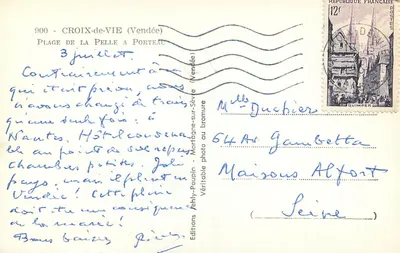 Spiaggia della Pelle a Porteau — Croix-de-Vie (Vendée) — Edizioni Yehly-Poupin — Verso
