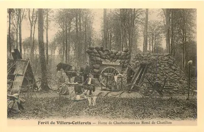 Floresta de Villers-Cotterets — Cabana de Carvoeiros no Rond de Chatillon — Editor CECODI, n° 1108