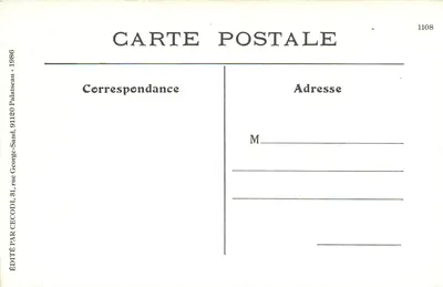 Floresta de Villers-Cotterets — Cabana de Carvoeiros no Rond de Chatillon — Editor CECODI, n° 1108 — Verso