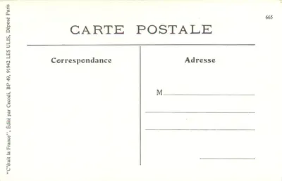 Estação do Campo de Châlons - Entrada de MOURMELON-le-PETIT — Editor Guérin, n° 665 — Verso
