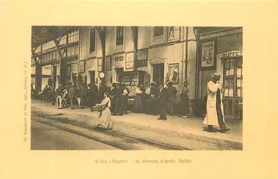 Stacja Puyoo - 25 minut postoju, Bufet — G. Pondarre et fils, wyd., Ortizes (B.-P.)