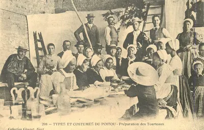 Niort — Tipos e trajes do Poitou — Preparação dos Tourteaux — Coleção Clouzot, Niort
