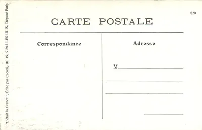 Mulher carregando peixe — Na Costa da Normandia — L. J., série 416 — Verso