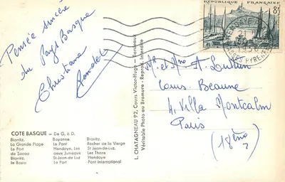 Côte Basque — Vue panoramique — L. Chatagneau, Victor-Hugo, Bordeaux — Verso