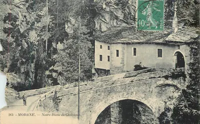 Bilhete postal antigo 264 Modane Nossa Senhora do Chaunax
