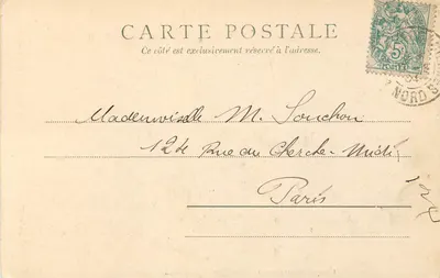 Valenciennes - Frontão do Hotel de Ville, Estátua de Carpeaux defendendo seus muros — F. Lesleun, editor (Depositado) — Verso
