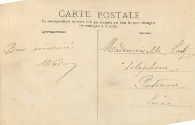 Bilhete postal antigo Correze 8 o saliência uma cascata da vezere — Verso
