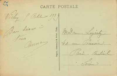 Vichy — Zakład Lardy — Wydawca Idsal, nr 397 — Rewers